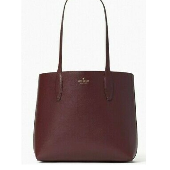 Kate Spade Twinkle Reversible Leather Tote Pale Pink Pouch Purple - Picture 2 of 9